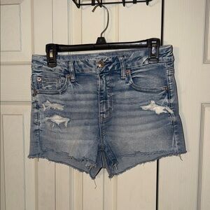 American Eagle Outfitters Light Blue Ripped Jean Shorts